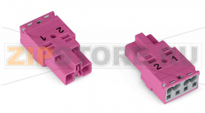 Штекер; 2-пол.; Код. B; 4,00 mm; розовые Wago 770-292/080-000 Protected against mismating and maintenance-freePush-in CAGE CLAMP® spring pressure connection technology allows solid conductors to be simply pushed into a unitTwo-wire connection per pole for loops or bridgesComponents can be clearly printed on and color-coded to meet custom requirements...
