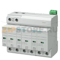 КОМБИНИР.ОГРАНИЧИТЕЛЬ ПЕРЕНАПРЯЖЕНИЙ ТИП 1 + 2 REQ. CATEGORIES B+C, UC 350V PLUG-IN PROTECTION BLOCKS 3-ПОЛЮСА, 3+0 CIRCUIT ДЛЯ TNC SYSTEMS W. REMOTE DISPLAY Siemens 5SD7443-1