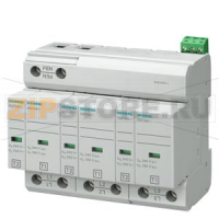 КОМБИНИР.ОГРАНИЧИТЕЛЬ ПЕРЕНАПРЯЖЕНИЙ ТИП 1 + 2 REQ. CATEGORIES B+C, UC 350V PLUG-IN PROTECTION BLOCKS 3-ПОЛЮСА, 3+0 CIRCUIT ДЛЯ TNC SYSTEMS W. REMOTE DISPLAY Siemens 5SD7443-1
