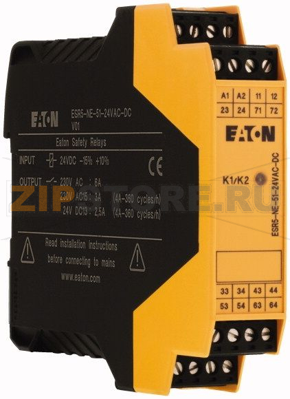 Реле безопасности без задержки, 24 В, DC, 24 В, AC, 50/60 Hz Eaton ESR5-NE-51-24VAC-DC 