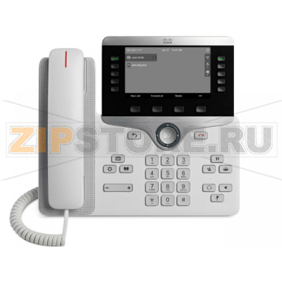 IP-телефон 48 В/DC, 2xGE (PoE), 5 линий, SIP, 800х480 пкс, RJ-9 Cisco CP-8811-W-K9 