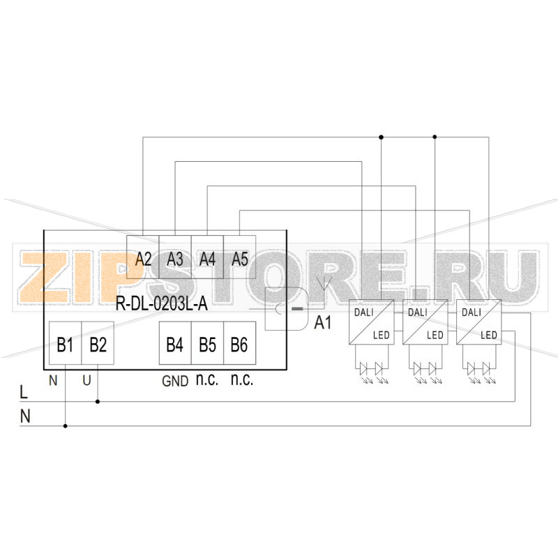 TECO R-DL-0203L-A, control 3x DALI 