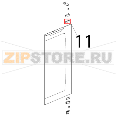 Guarnizione cerniera vetro porta Unox XL 135 Guarnizione cerniera vetro porta Unox XL 135Запчасть на деталировке под номером: 11