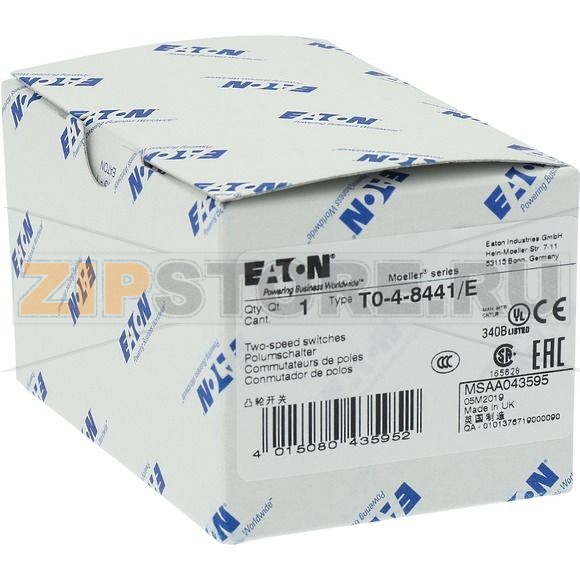 Переключатель полюсов, контакты: 8, 20 A, панель: 1-0-2, 60°, с фиксацией Eaton T0-4-8441/E 