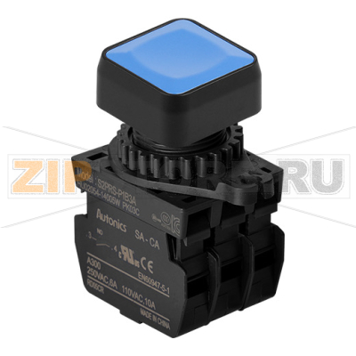 Выключатель кнопочный, Ø отверстия: 22/25 мм Autonics S2PRS-P1B3A 