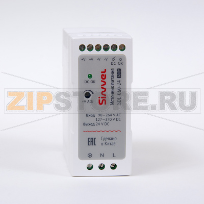 Блок питания 60 Вт, 90-264 В/AC, 127-370 В/DC, пластиковый корпус Sinvel SDL-060-24 