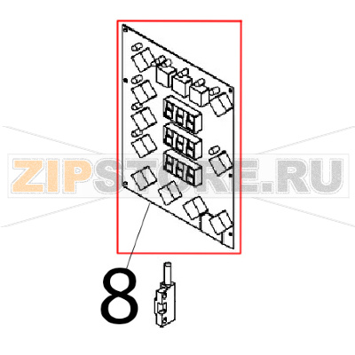 Scheda elettr. display Angelo Po BX61E Scheda elettr. display Angelo Po BX61EЗапчасть на деталировке под номером: 8