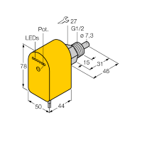 Датчик потока погружного типа с оценочной электроникой Turck FCS-G1/2A4P-VRX/24VDC