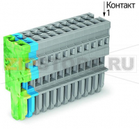 1-проводниковая розетка; 4 mm; 15-пол.; 4,00 mm; желто-зеленые,синие,серые Wago 769-115/000-039