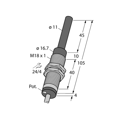 Датчик индуктивный Turck WI40-M18-LIU5 