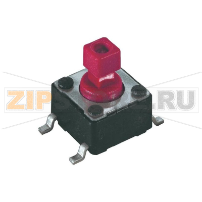 Кнопка тактовая 12 В/DC, 0.05 А, 1 x выкл/вкл, без фиксации, 1 шт Diptronics DTSM-644R-V-R 