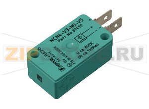 Индуктивный датчик Inductive sensor NCN4-V3-N0-V5 Pepperl+Fuchs General specificationsSwitching functionNormally closed (NC)Output typeNAMURRated operating distance4 mmInstallationnon-flushAssured operating distance0 ... 3.24 mmReduction factor rAl 0.3Reduction factor rCu 0.2Reduction factor r304 0.7Nominal ratingsNominal voltage8.2 V (Ri approx. 1 k&Omega)Switching frequency0 ... 2000 HzHysteresistyp. 5  %Current consumptionMeasuring plate not detected&ge 3 mAMeasuring plate detected&le 1 mASwitching state indicatorLED, yellowFunctional safety related parametersMTTFd1750 aMission Time (TM)20 aDiagnostic Coverage (DC)0 %Compliance with standards and directivesStandard conformityNAMUREN 60947-5-6:2000 IEC 60947-5-6:1999Electromagnetic compatibilityNE 21:2007Approvals and certificatesUL approvalcULus Listed, General PurposeCSA approvalcCSAus Listed, General PurposeCCC approvalCCC approval / marking not required for products rated &le36 VAmbient conditionsAmbient temperature-25 ... 100 °C (-13 ... 212 °F)Mechanical specificationsConnection type4.8 mm FastonHousing materialPBTSensing facePBTDegree of protectionIP67General informationUse in the hazardous areasee instruction manualsCategory1G 2G 1D