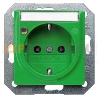 DELTA I-SYSTEM ЗЕЛЕНЫЙ РОЗЕТКА SCHUKO 10A DC/16A AC 250В C БЕЗРЕЗЬБОВЫМИ КОНТАКТНЫМИ ЗАЖИМАМИ С ИНДИКАЦИЕЙ СТАТУСА И ПОЛЕМ ДЛЯ НАДПИСИ ЭЛ.-МЕХ. ЧАСТЬ Siemens 5UB1562
