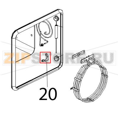 Angolo facciata muffola inox L.M. Unox XV 203G Angolo facciata muffola inox L.M. Unox XV 203GЗапчасть на деталировке под номером: 20