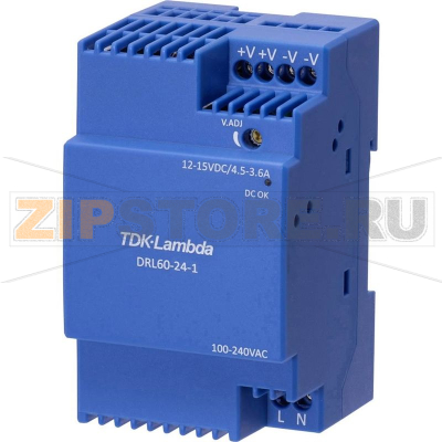 Блок питания на DIN-рейку 12 В, 4.5 А, 54 Вт TDK-Lambda DRL-60-12-1 