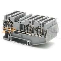 Клемма проходная, пружинная, серая CHIKU RNS 4-TWIN