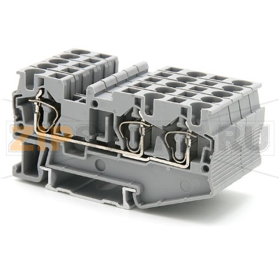 Клемма проходная, пружинная, серая CHIKU RNS 4-TWIN 