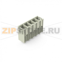 Вилка THT; 1.2 x 1.2 mm solder pin; прямые; 100% защита от неправильного подсоединения; Посеребренные контакты; Шаг контактов 10,16 мм; 5-пол.; светло-серые Wago 832-3605