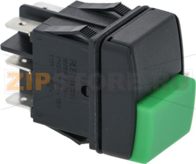 BIPOLAR SWITCH BLACK AND GREEN 16A 250V 