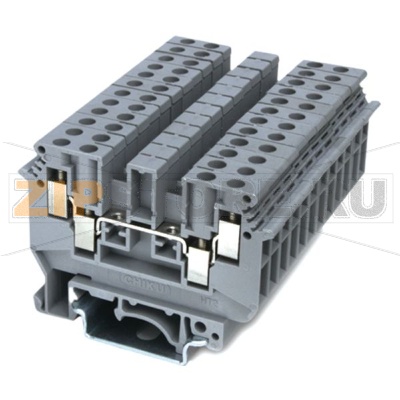 Клемма проходная, универсальная, 4 контакта, серая CHIKU RUDK 4 