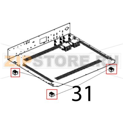 Piedino quadro 35x35, H26, nylon caricato vetro grigio Unox XF 190 Piedino quadro 35x35, H26, nylon caricato vetro grigio Unox XF 190Запчасть на деталировке под номером: 31
