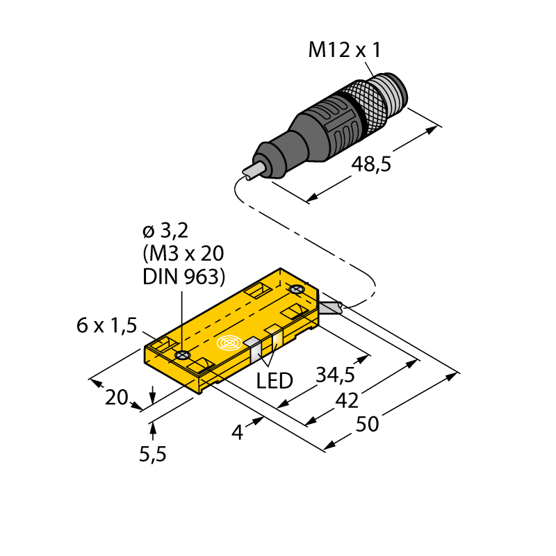 Датчик емкостный Turck BCE10-QF5.5-AP6X2-0.3-RS4 