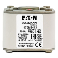 Предохранитель, 700 A, AC 690 В, 200 кА, size 2, 61x77x51 мм, aR, IEC UL Eaton FUSE 700A 690V