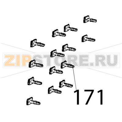 Plastic clip to fix contactors Unox XB 895 Plastic clip to fix contactors Unox XB 895Запчасть на деталировке под номером: 171