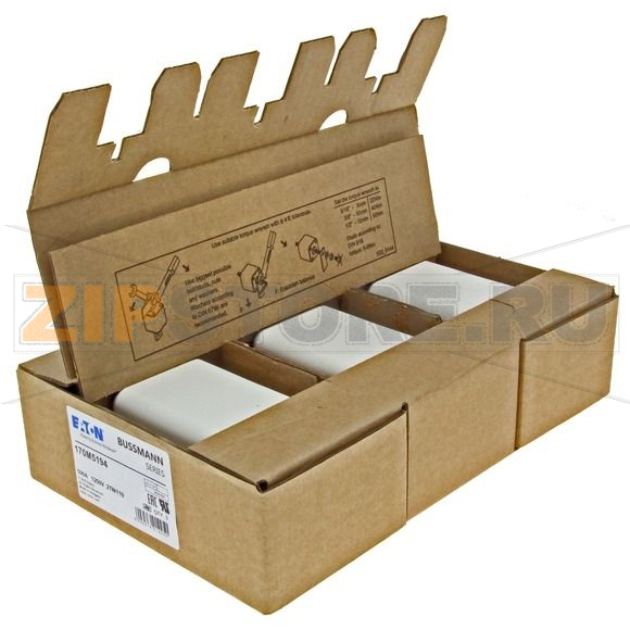 Предохранитель, 500 A, AC 1250 В, 100 кА, size 2, 61x75x138 мм, aR, DIN, IEC Eaton FUSE 500A 12 