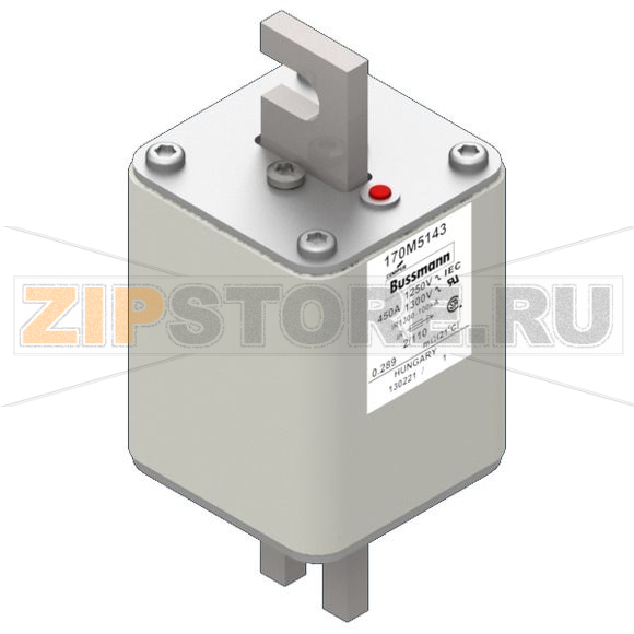 Предохранитель, 500 A, AC 1250 В, 100 кА, size 2, 61x75x138 мм, aR, DIN, IEC Eaton FUSE 500A 12 
