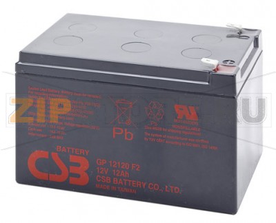 CSB GP 12120 (F2) Свинцово-кислотные аккумуляторы (АКБ) CSB GP 12120 (F2): Напряжение - 12 В; Емкость - 12 Ач; Габариты: длина 151 мм, ширина 98 мм, высота 94+6 мм, вес: 4,1 кг