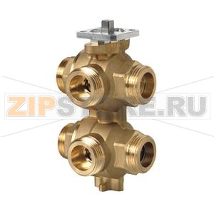 VWG41.20-2.5-3.45 - 6-ходовой регулирующий шаровой клапан, внешняя резьба, PN16, DN20, kvs левый 2.5, kvs правый 3.45 Siemens VWG41.20-2.5-3.45 