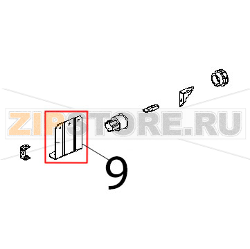 Staffa sostegno muffola L.M. Unox XF 183 Staffa sostegno muffola L.M. Unox XF 183Запчасть на деталировке под номером: 9