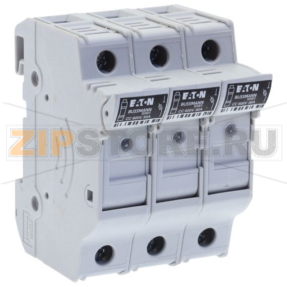 Держатель предохранителя, 30 A, AC 600 В, 10x38 мм, CC, 3P, UL Eaton 3P 10X38 MFH 30A 600V Class 