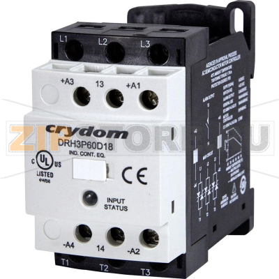 Контактор полупроводниковый 18 А, 600 В/AC, 1 шт Crydom DRH3P60A18 