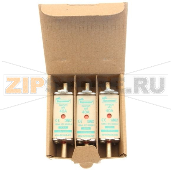 Предохранитель, 40 A, AC 690 В, 120 кА, NH000, aM, IEC Eaton NH FUSE 40A 690V aM SIZE 000 