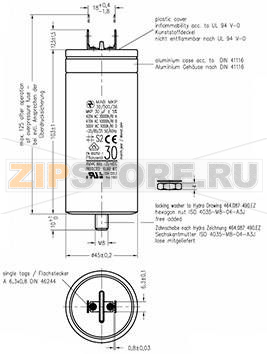 Конденсатор пусковой 30 мкФ, 500 В/AC, 5 %, 45x103 мм Hydra MKP_500_MAB 30uF 