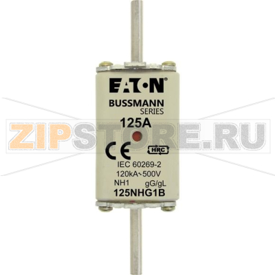 Предохранитель, 125 A, AC 500 В, 120 кА, NH1, gL/gG, IEC Eaton NH FUSE 125AMP 500V gG SIZE 1 DUAL I 