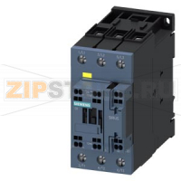 Контактор, AC-3, 80 А/400 В/60 &#176;C, S2, трехполюсный, 175–280 В AC/DC, F-PLC-IN, с варистором, 1 НЗ, подключение на пружинных клеммах Siemens 3RT2038-3SP30