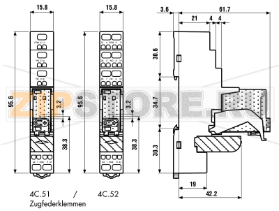 Модуль реле интерфейсный 12 V (DC), 8 A Finder 4C.52.9.012.0050 