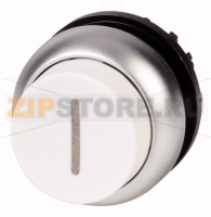 Головка кнопки выступающая без фиксации, белая Eaton M22-DH-W-X1