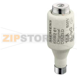 DIAZED ПЛАВКАЯ ВСТАВКА ЗАЩИТА КАБЕЛЕЙ И ЛИНИЙ 500В GL, ТИПОРАЗМЕР DII, E27, 2A Siemens 5SB211 