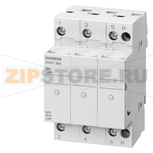 МОДУЛЬНЫЙ ДЕРЖАТЕЛЬ ДЛЯ ЦИЛИНДРИЧЕСКИХ ПРЕДОХРАНИТЕЛЕЙ РАЗМЕР 10X38MM 32A, 3-ПОЛ. С СИГНАЛ Siemens 3NW7034 