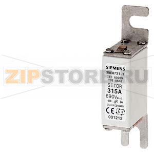 ПЛАВКАЯ ВСТАВКА SITOR DIN 43653, SZ.00  80A, AC 690V ФИКС.РАЗМЕР 80MM Siemens 3NE8720-1 