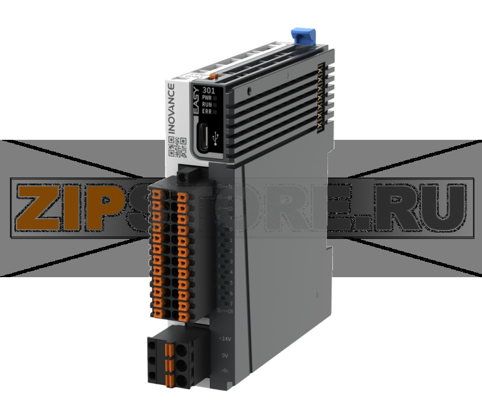 Контроллер 24 В/DC, 8xDI (NPN/PNP), 8xDO (NPN), 1xRS232, 1xRS485, 1xType-C, 4 оси, 8xGL20, IP20 Inovance Easy301-0808TN-INT 