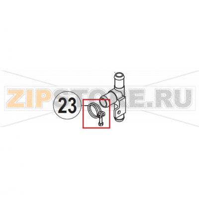 Hose clamp Hobart UXT-10A                                                                                   Hose clamp Hobart UXT-10AЗапчасть на сборочном чертеже под номером: 23Название запчасти на немецком языке языке: Hose clamp Hobart UXT-10A
