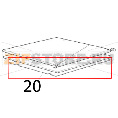Coperchio contenitore Scotsman B 40 Coperchio contenitore Scotsman B 40Запчасть на деталировке под номером: 20