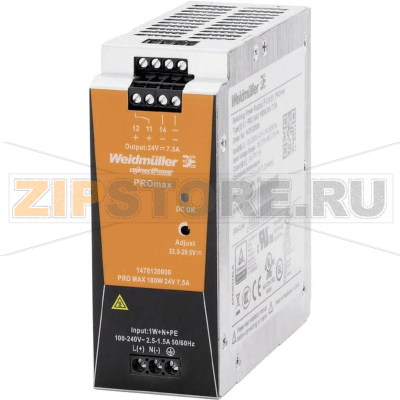 Блок питания на DIN-рейку 24 В, 7.5 А, 180 Вт Weidmüller PRO MAX 