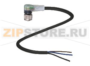 Кабель датчика-исполнительного устройства Female connector V1-W-E2-BK2M-PUR-U Pepperl+Fuchs Описание оборудованияCable socket, M12, LED, 3-pin, PUR cable