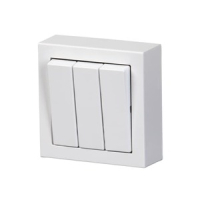 Выключатель трехклавишный, монтаж: накладной, белый ABB 2TKA00001849